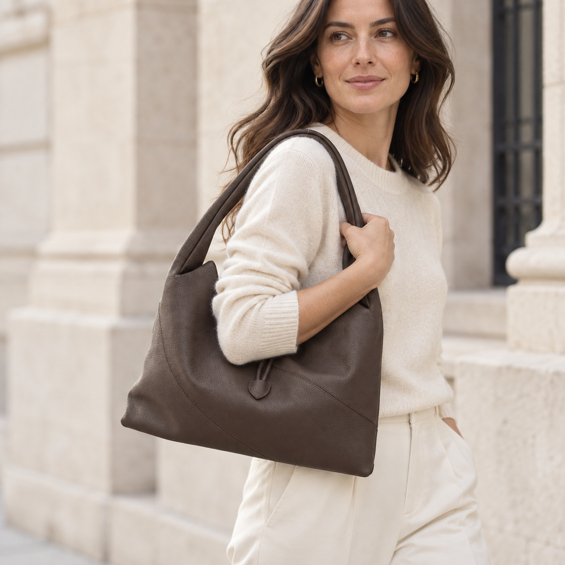 Bolso de hombro Pregato Novara Chocolate