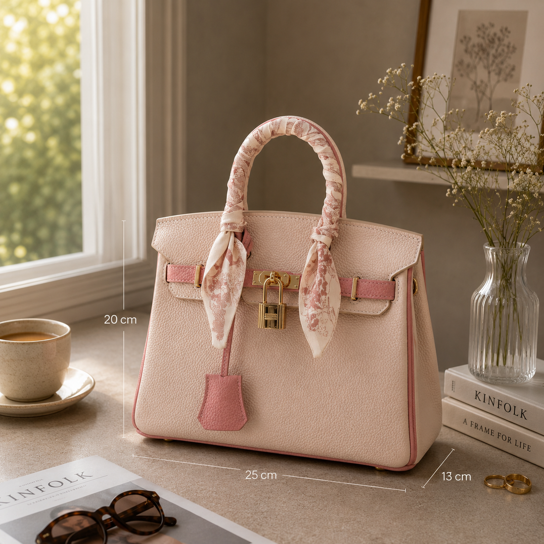 Bolso de mano Pregato Verona Gold Rosa contrast · 25cm