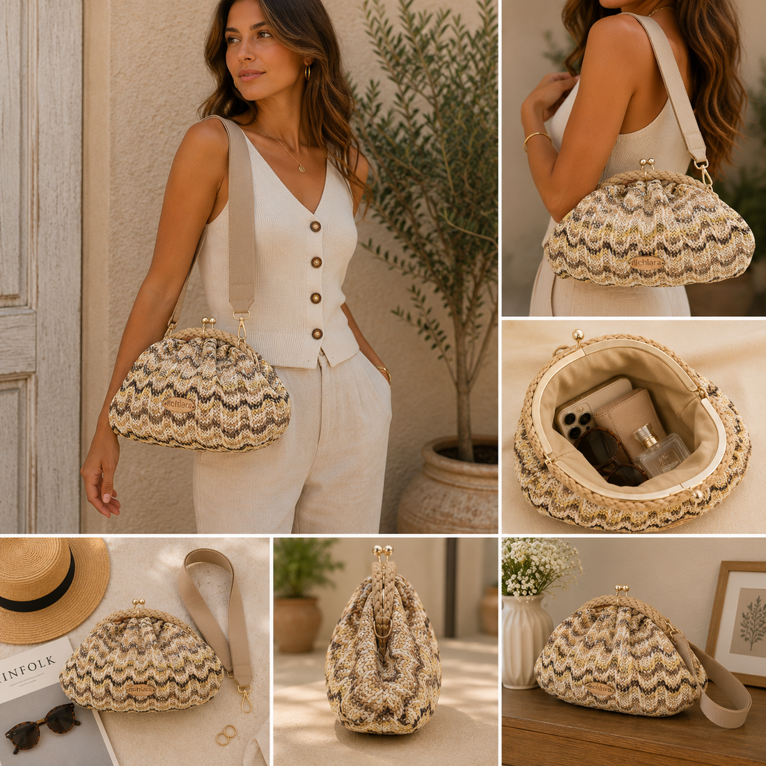 Bolso clutch Alchiara Dione Multicolor
