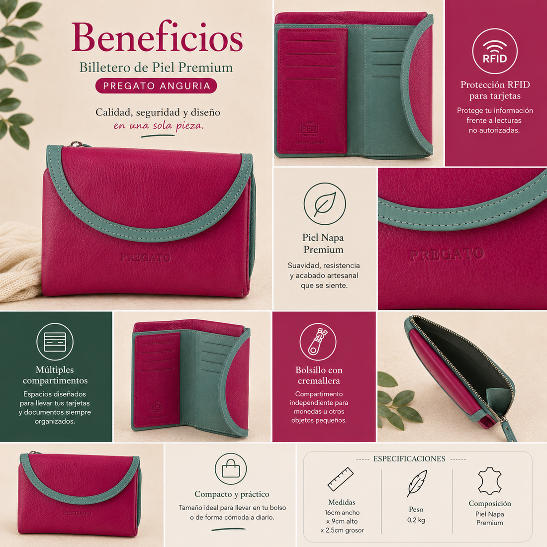 Billetero de piel Premium Pregato Anguria