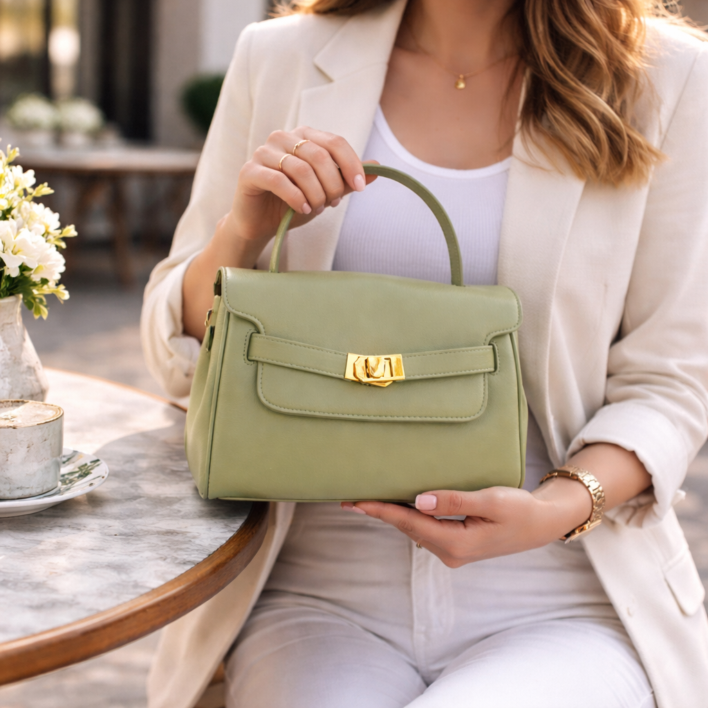 Bolso de mano Pregato Aurelia Verde