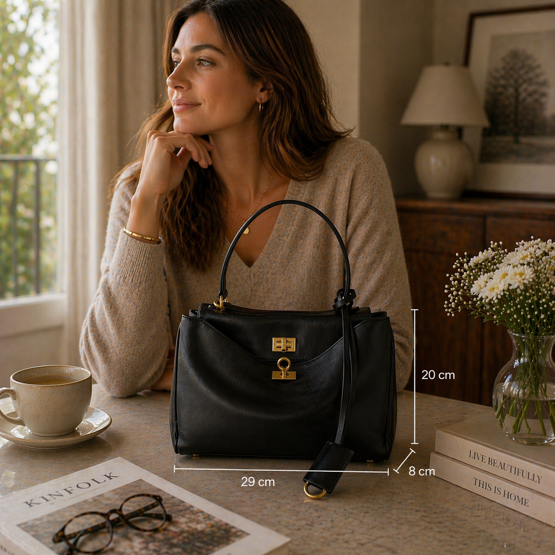 Bolso en piel Pregato Lussari Negro