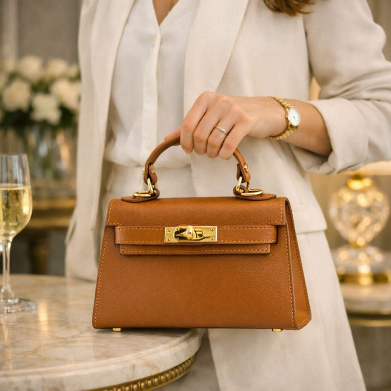 Bolso en Piel Pregato mini Latenza Camel - KimondoShop