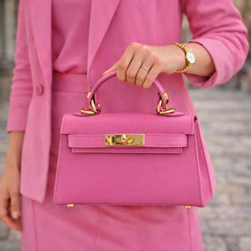 Bolso en Piel Pregato mini Latenza Rosa