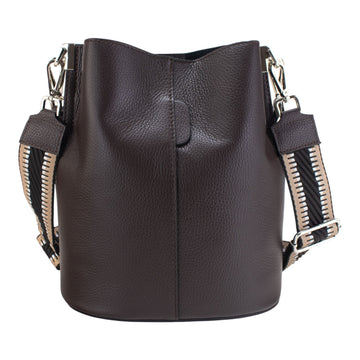 Bandolera Piel Pregato Secchio Chocolate cinta premium