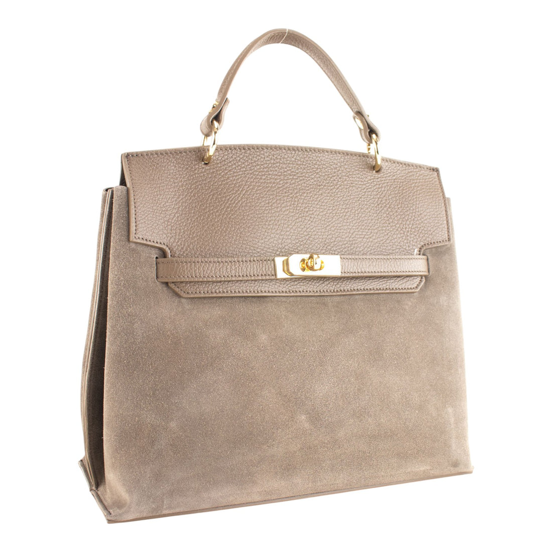 Bolso en Piel Pregato Nobile Ante Taupe