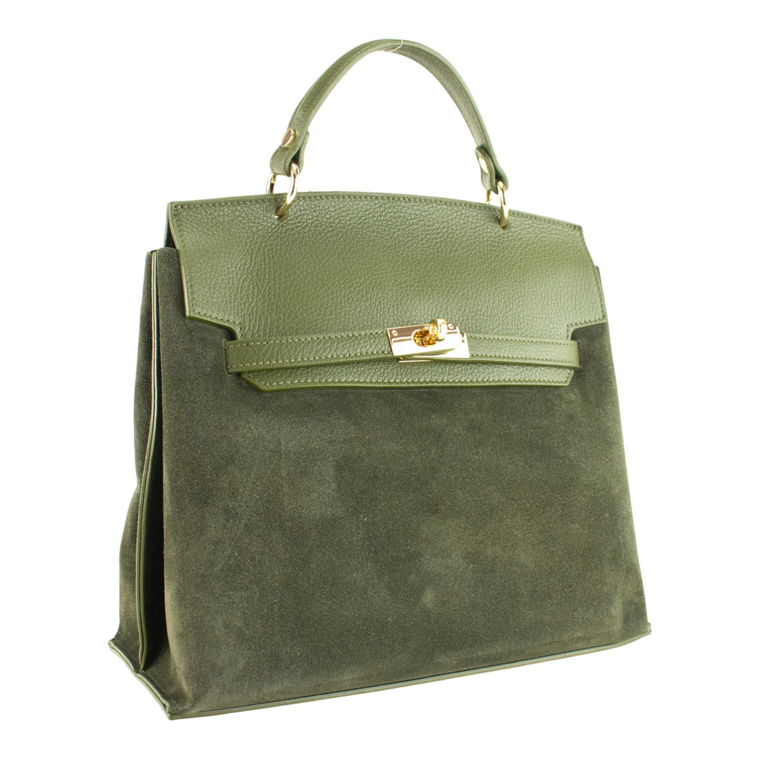Bolso en Piel Pregato Nobile Ante Verde