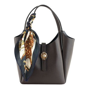 Bolso de Piel Pregato Carina Chocolate