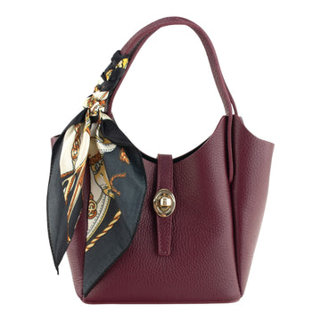 Bolso de Piel Pregato Carina Burdeos