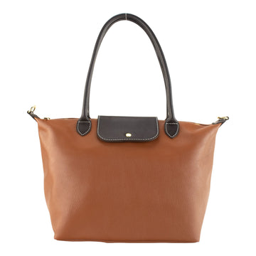 Bolso de Piel Pregato Allure Camel asa oscura