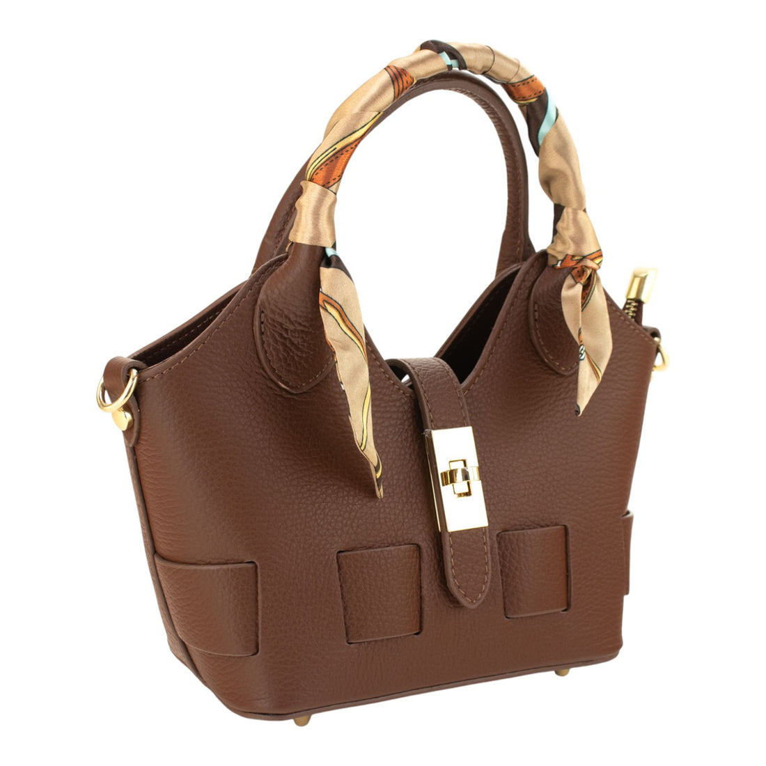 Bolso en Piel Pregato Piccolo tape Marrón