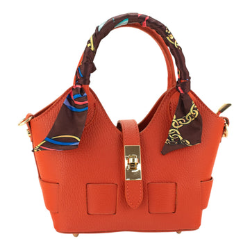 Bolso en Piel Pregato Piccolo tape Naranja