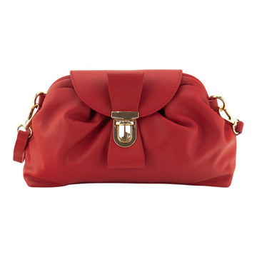 Bolso en Piel Pregato Dolce Rojo oscuro