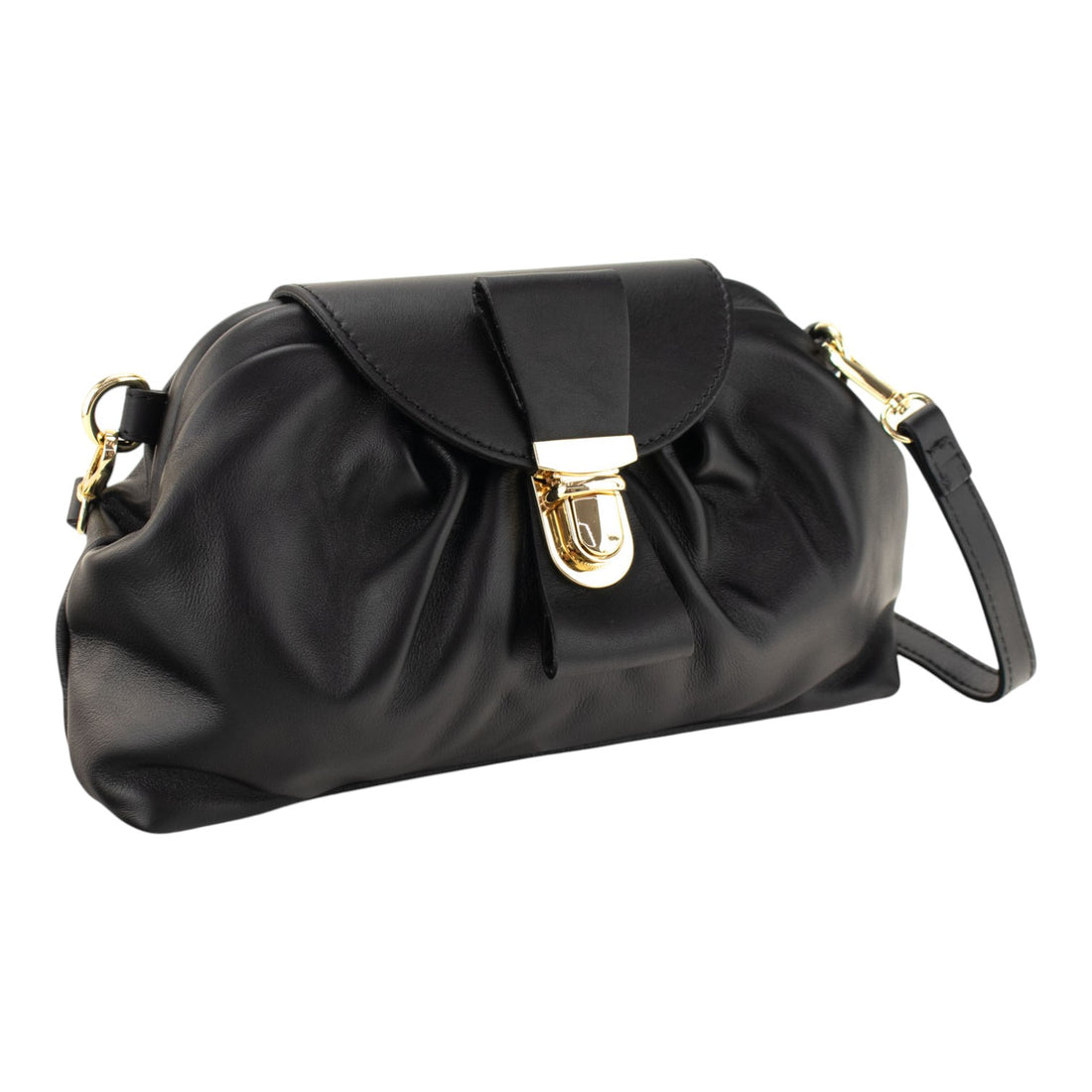 Bolso en Piel Pregato Dolce Negro