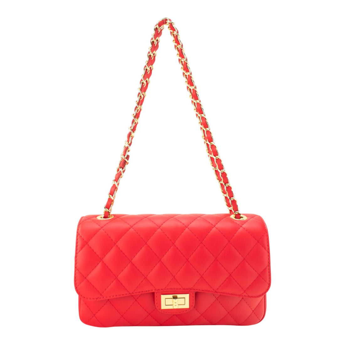 Bolso Piel Pregato Classy Rojo Coral