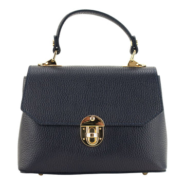 Bolso en Piel Pregato Carezza Azul marino