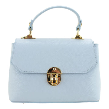 Bolso en Piel Pregato Carezza Azul cielo