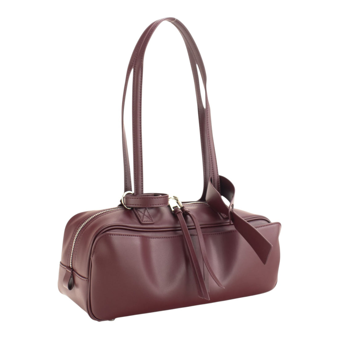 Bolso en Piel Pregato Veloura Burdeos