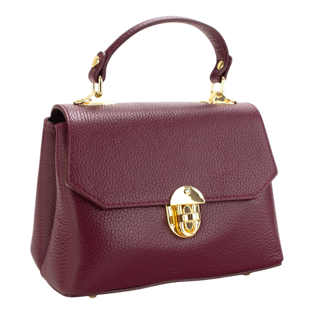 Bolso en Piel Pregato Carezza Burdeos