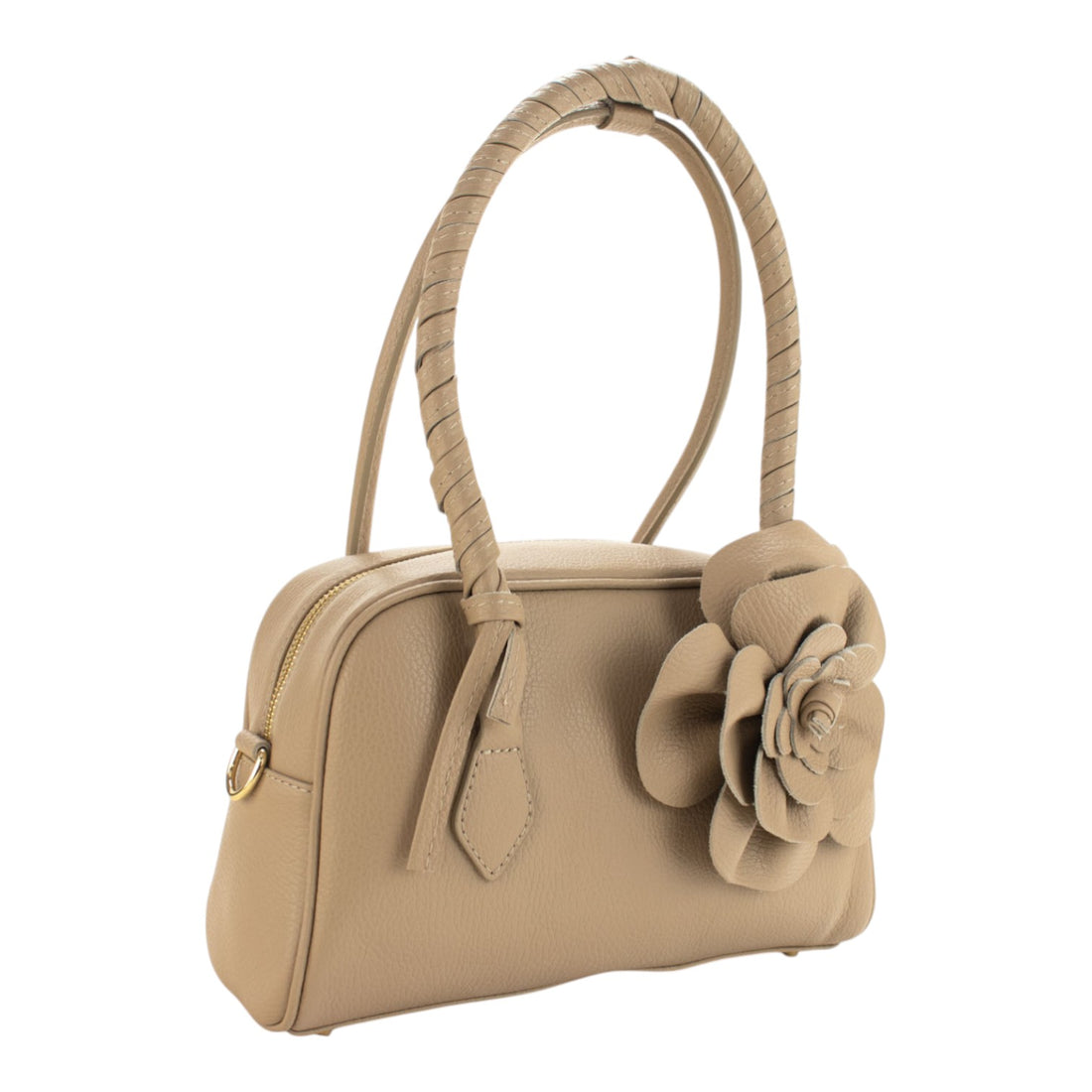 Bolso en Piel Pregato Fiora Taupe