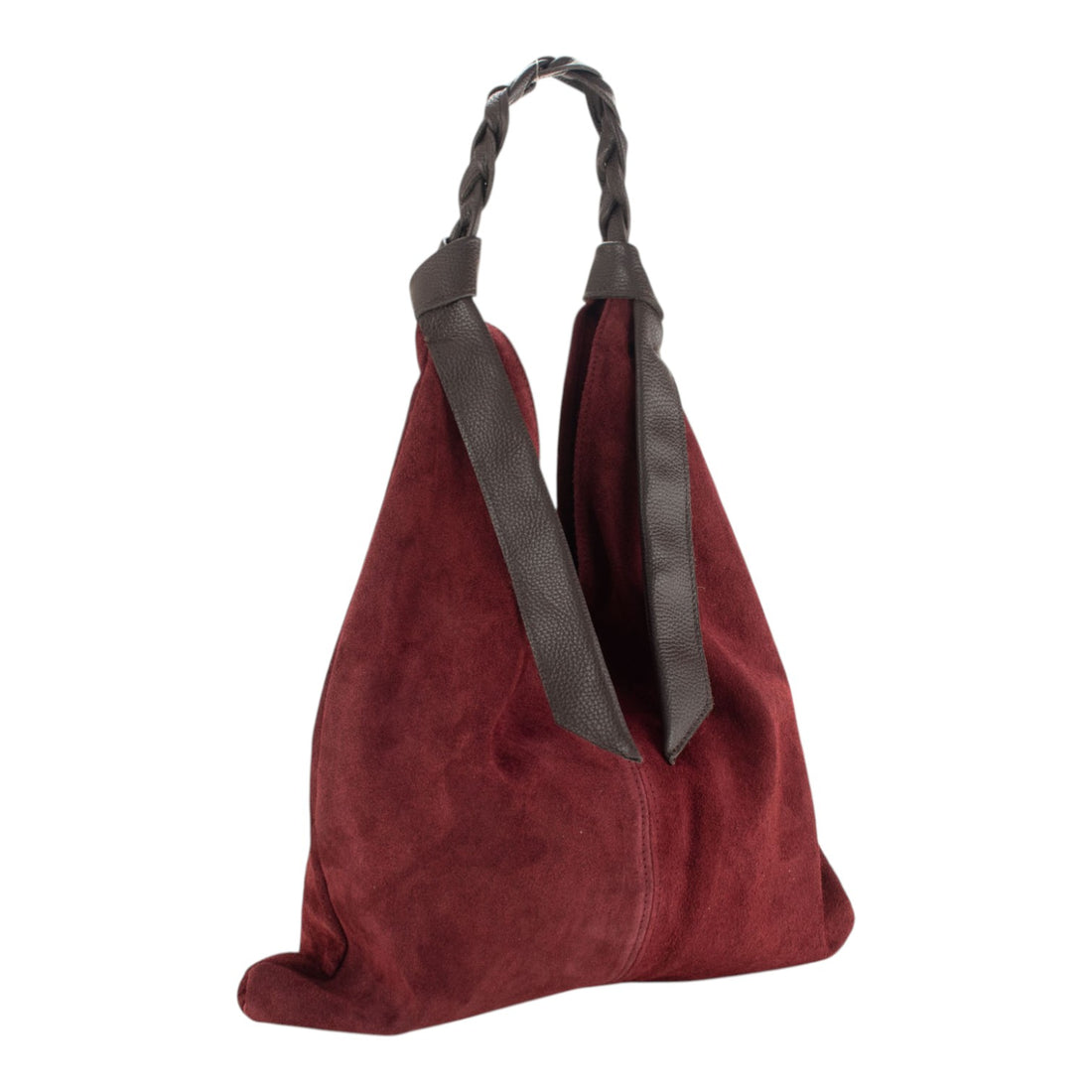 Bolso hobo en Piel Pregato Tressia Burdeos