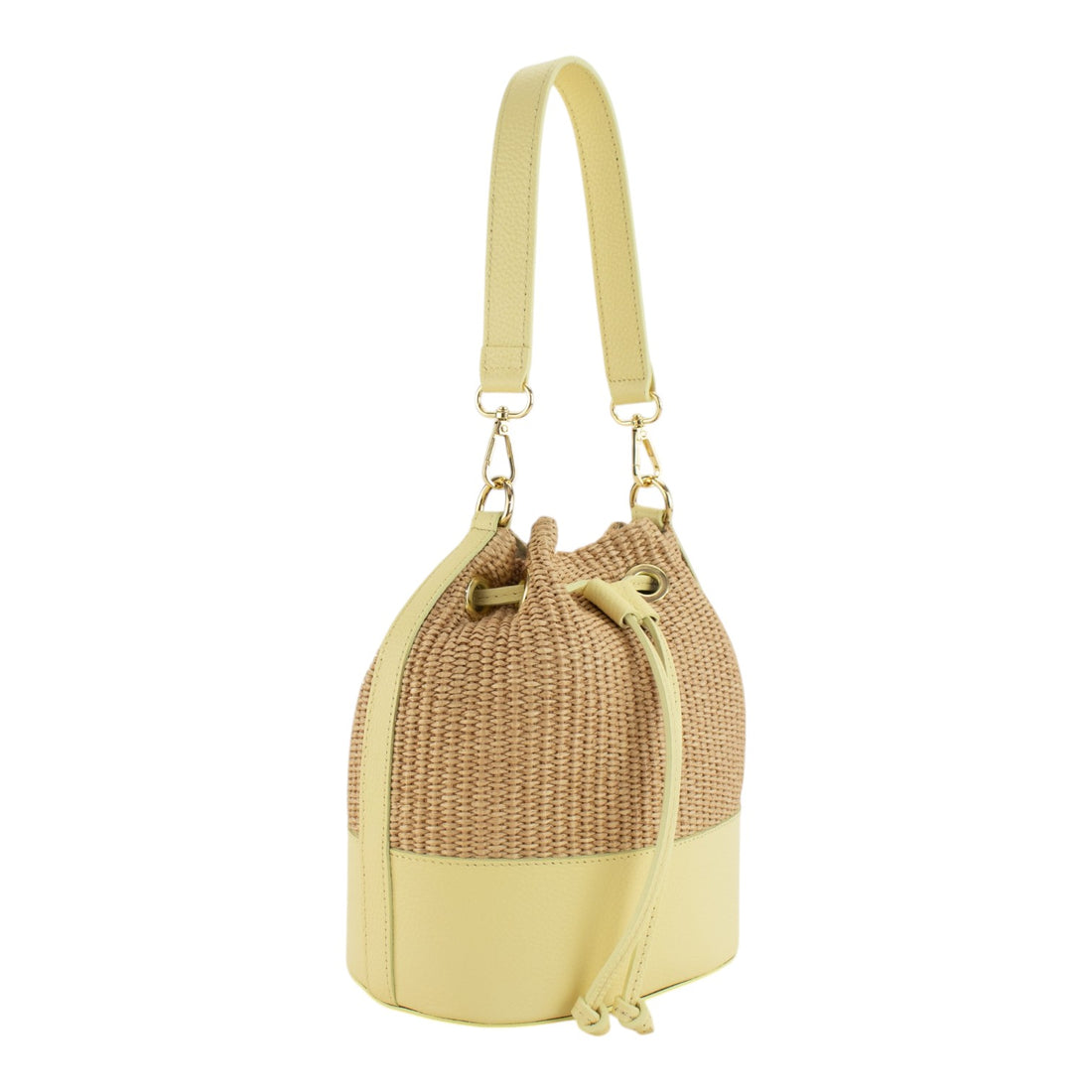 Bolso bucket en piel Pregato Zafira Mantequilla