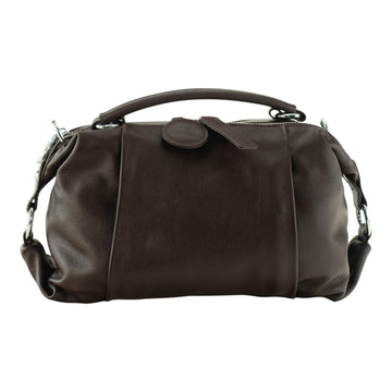 Bolso de mano de piel Pregato Renata Chocolate oscuro