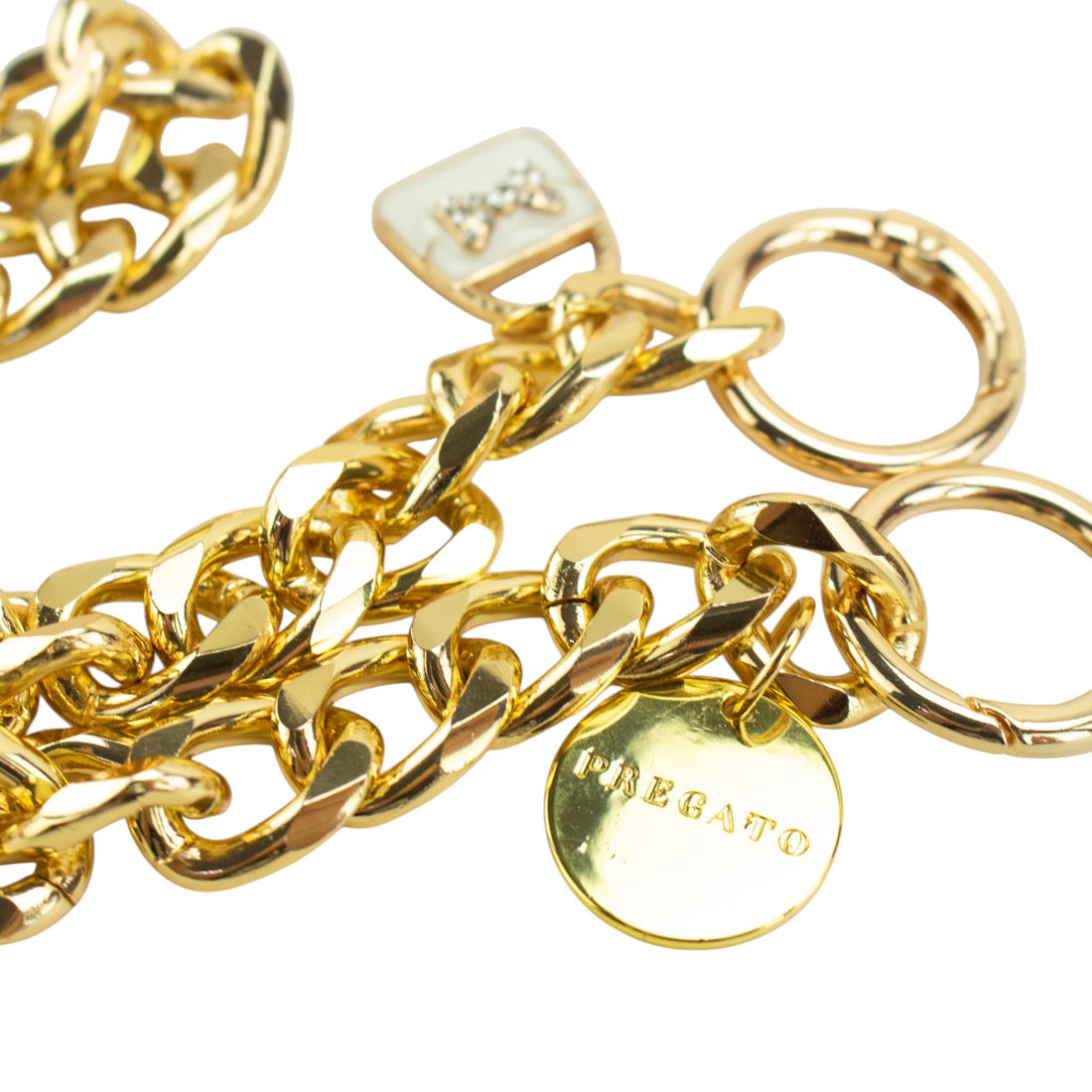 Cadena Dorada Pregato con Charm para Bolso