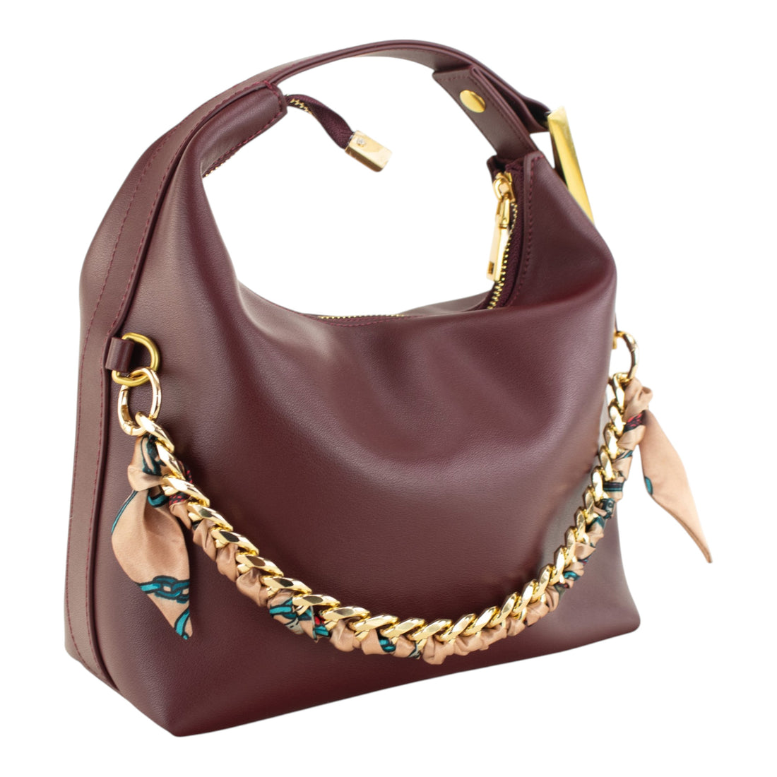 Bolso en piel Pregato Stella Burdeos