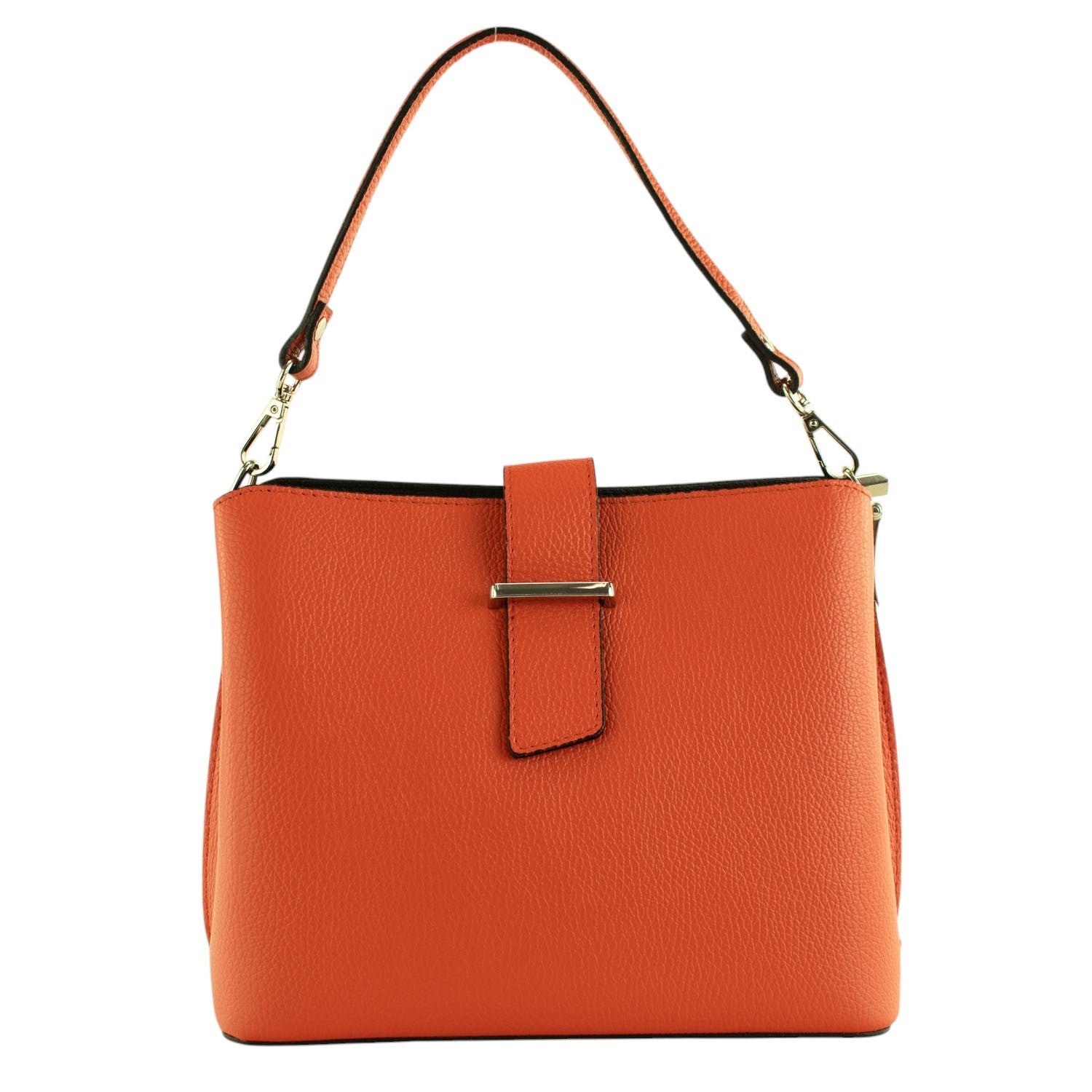 Bolso de Piel Pregato Eterea Naranja oscuro