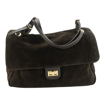 Maxi Bolso de piel Pregato Flat Bag Ravenna Ante Chocolate