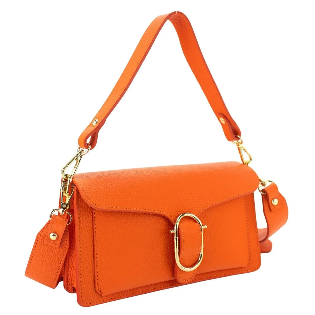 Bandolera Piel Pregato Fíbula Naranja - KimondoShop