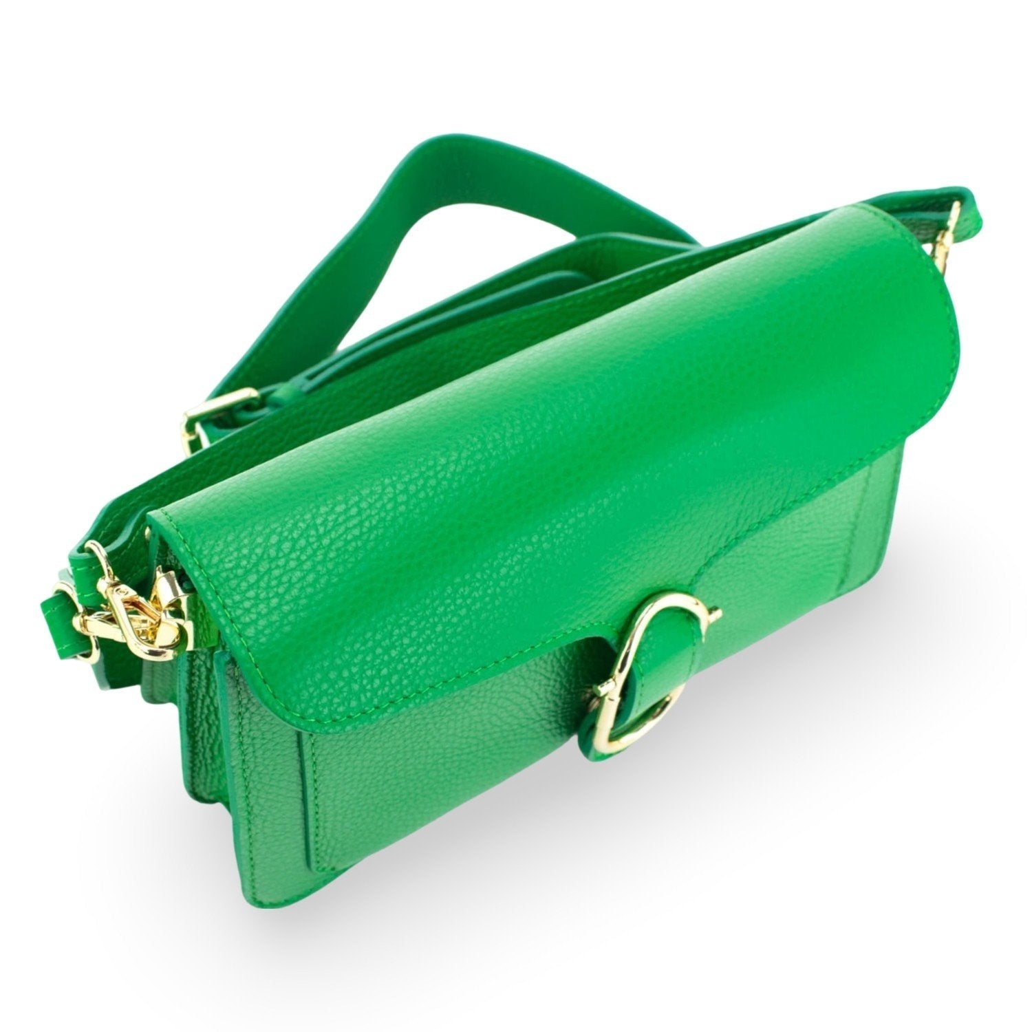 Bandolera Piel Pregato Fíbula Verde - KimondoShop