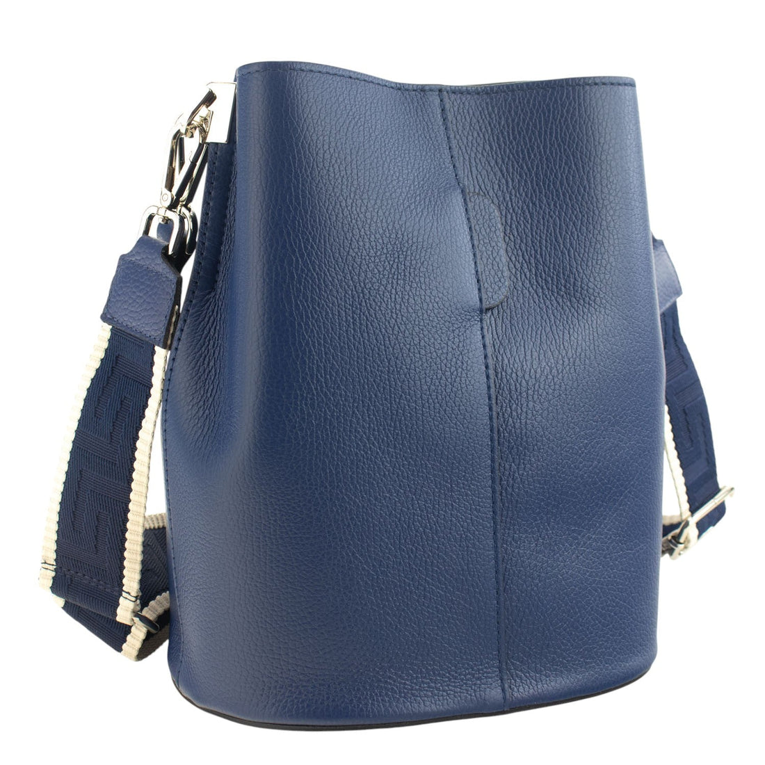 Bandolera Piel Pregato Secchio Azul marino medio cinta lisa - KimondoShop