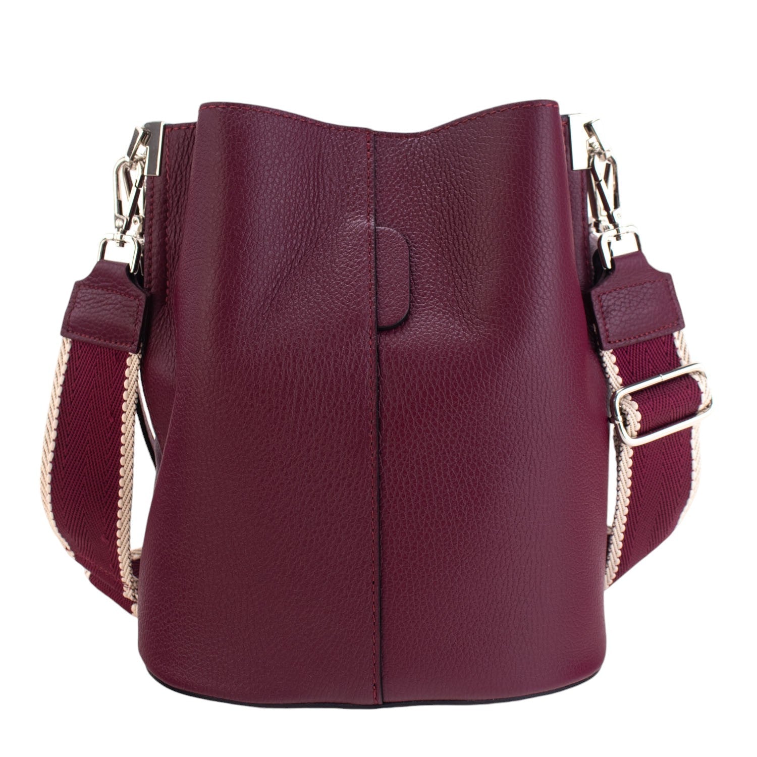 Bandolera Piel Pregato Secchio Burdeos cinta lisa - KimondoShop