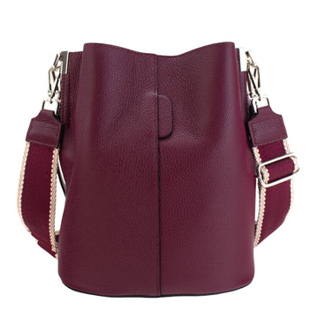 Bandolera Piel Pregato Secchio Burdeos cinta lisa - KimondoShop