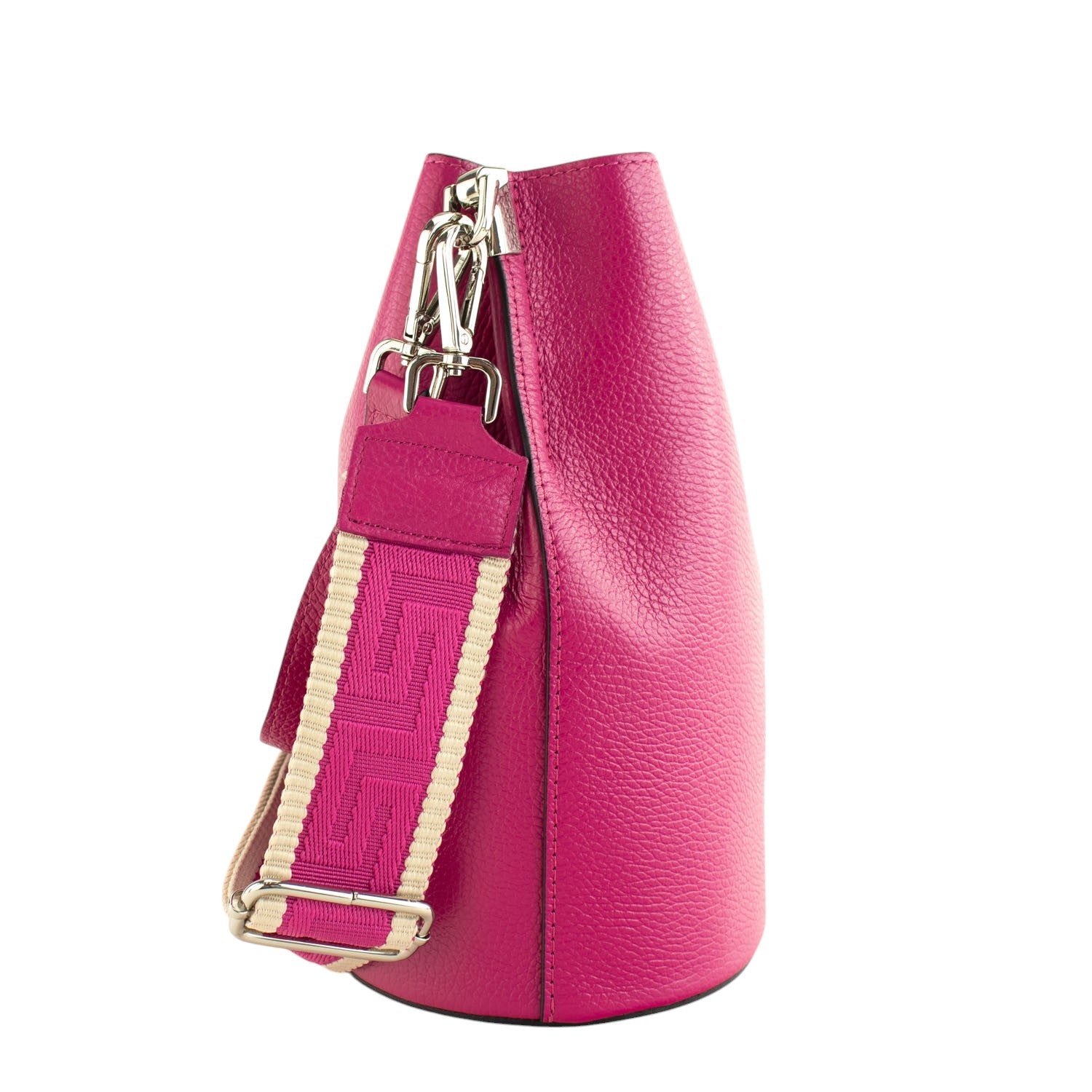 Bandolera Piel Pregato Secchio Fucsia - KimondoShop