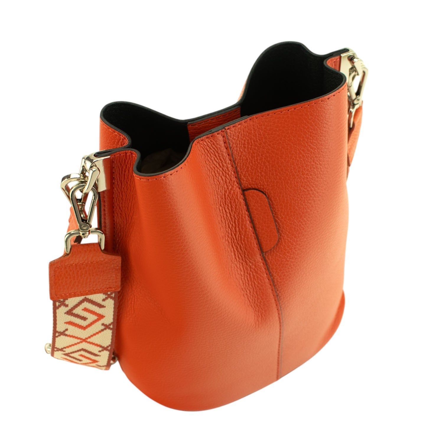 Bandolera Piel Pregato Secchio Naranja - KimondoShop