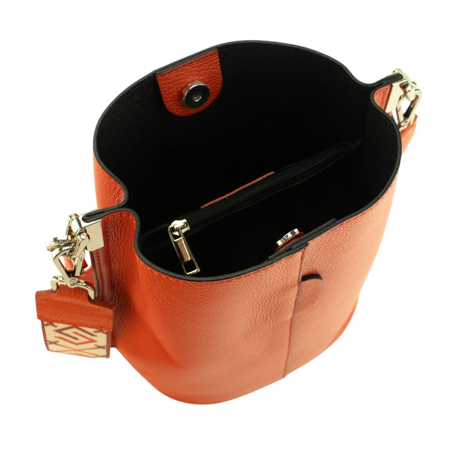 Bandolera Piel Pregato Secchio Naranja - KimondoShop