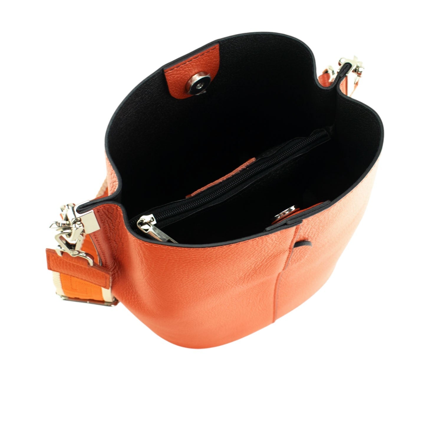 Bandolera Piel Pregato Secchio Naranja - KimondoShop