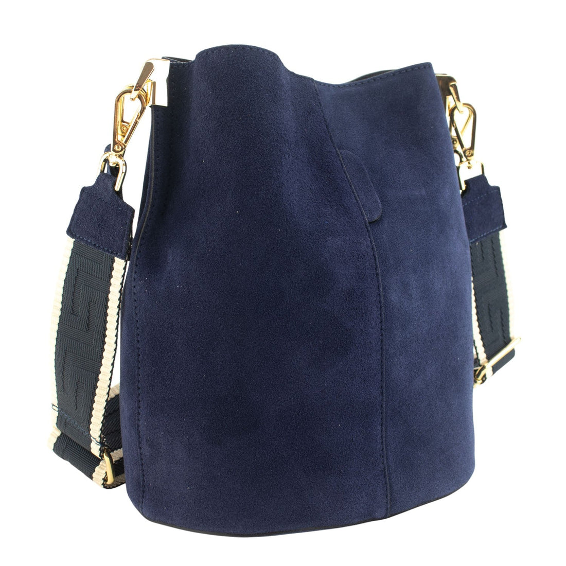 Bandolera Piel Pregato Secchio Peach Azul marino - KimondoShop