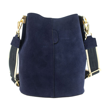 Bandolera Piel Pregato Secchio Peach Azul marino - KimondoShop