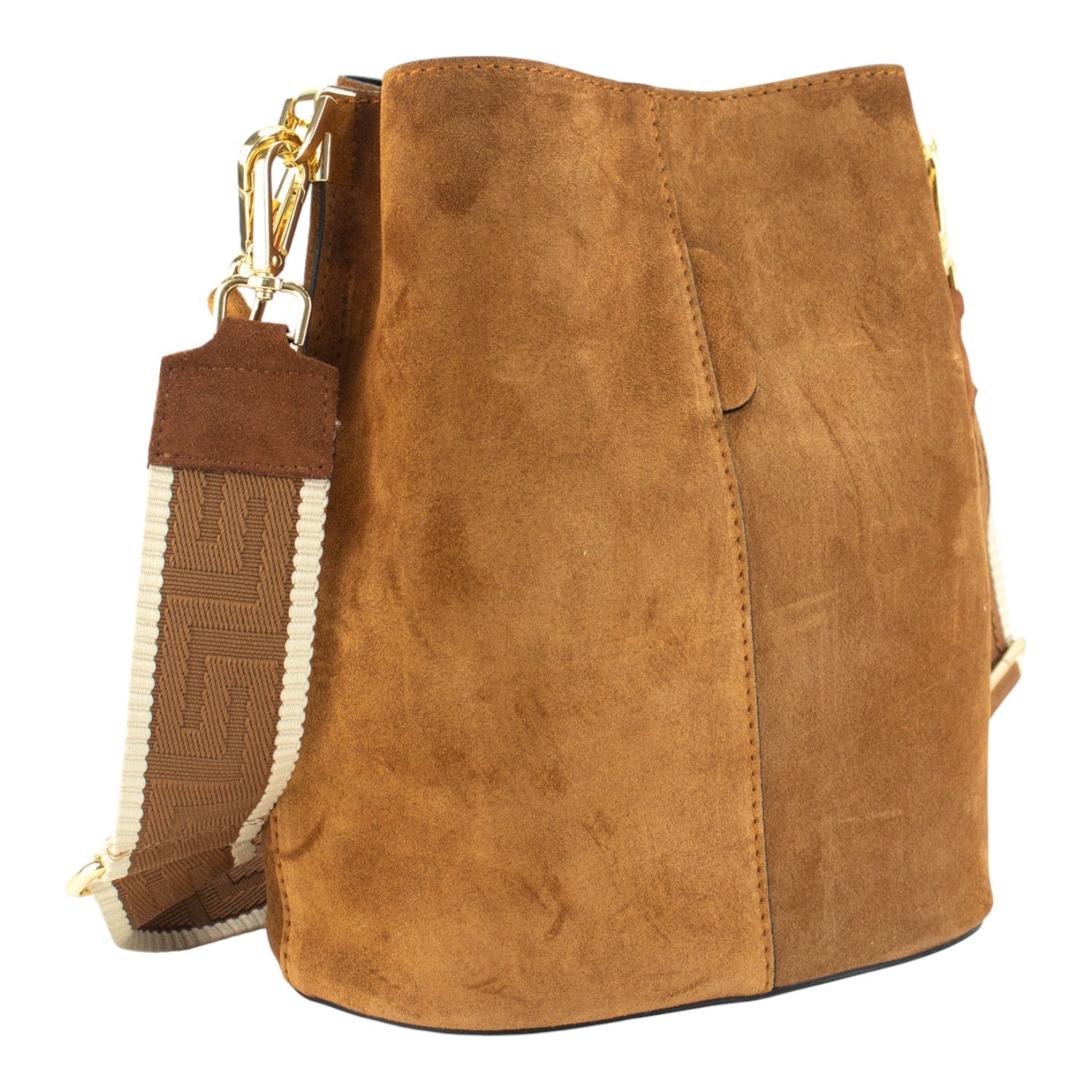 Bandolera Piel Pregato Secchio Peach Camel - KimondoShop