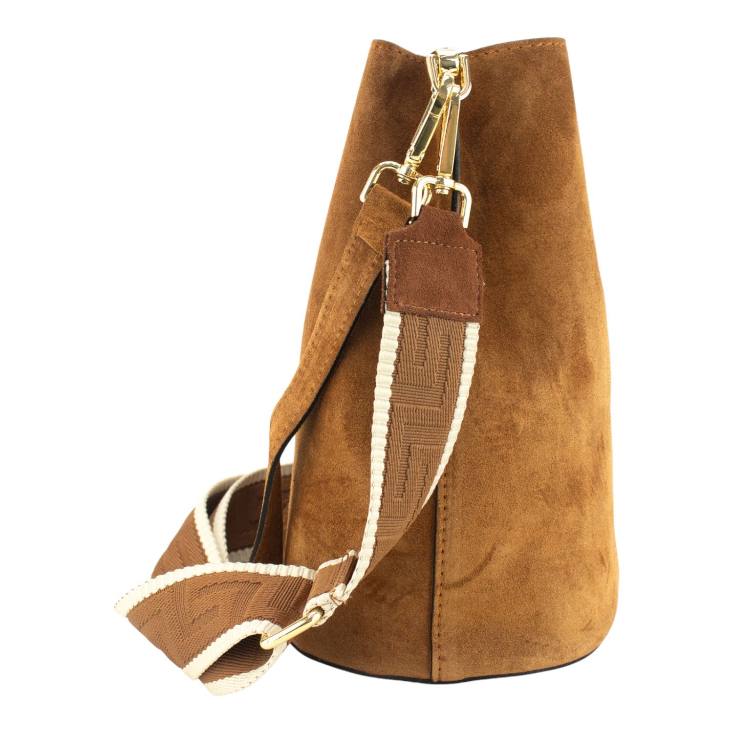 Bandolera Piel Pregato Secchio Peach Camel - KimondoShop