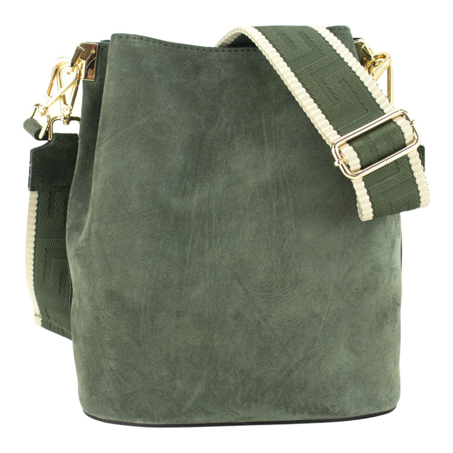 Bandolera Piel Pregato Secchio Peach Verde - KimondoShop