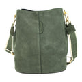 Bandolera Piel Pregato Secchio Peach Verde - KimondoShop