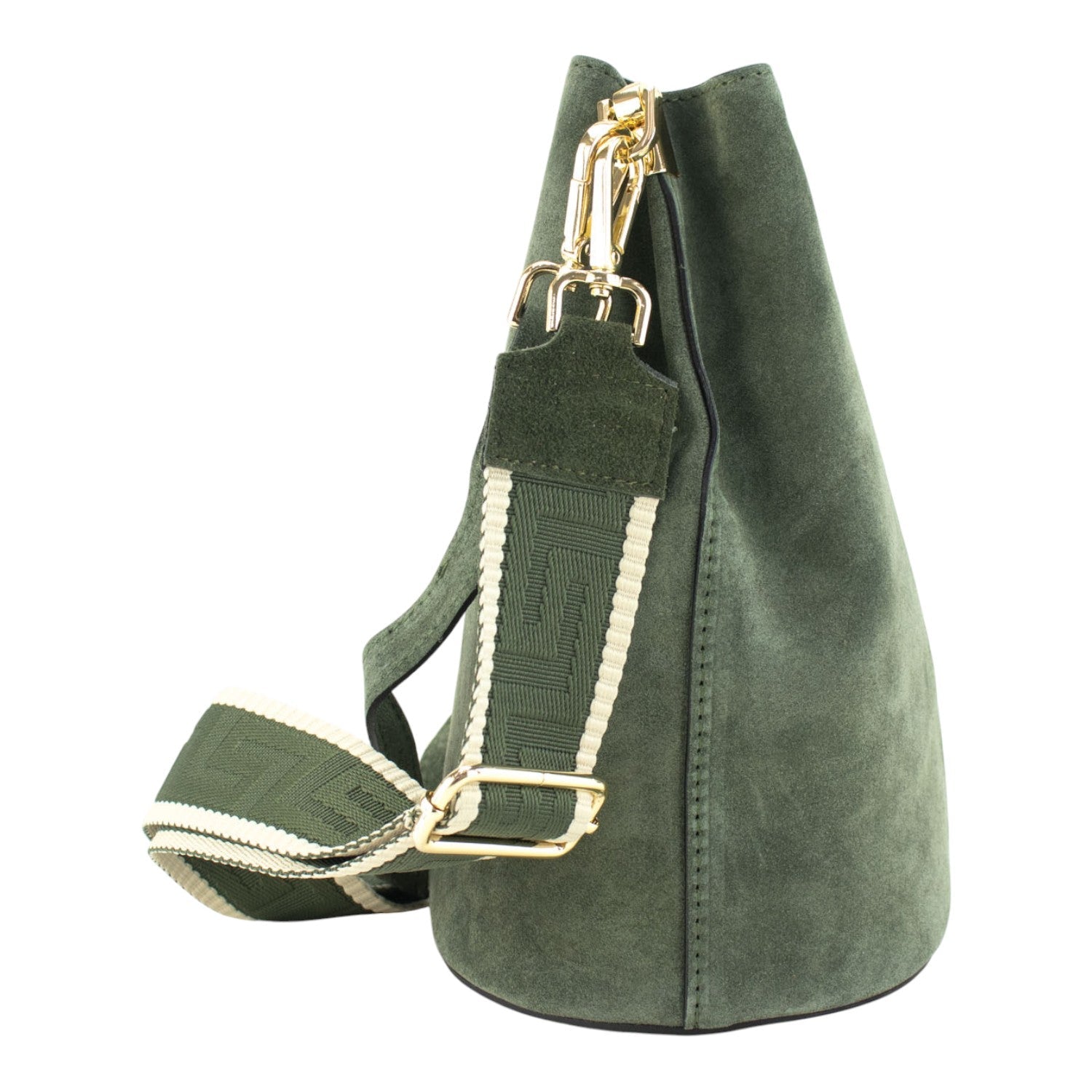 Bandolera Piel Pregato Secchio Peach Verde - KimondoShop