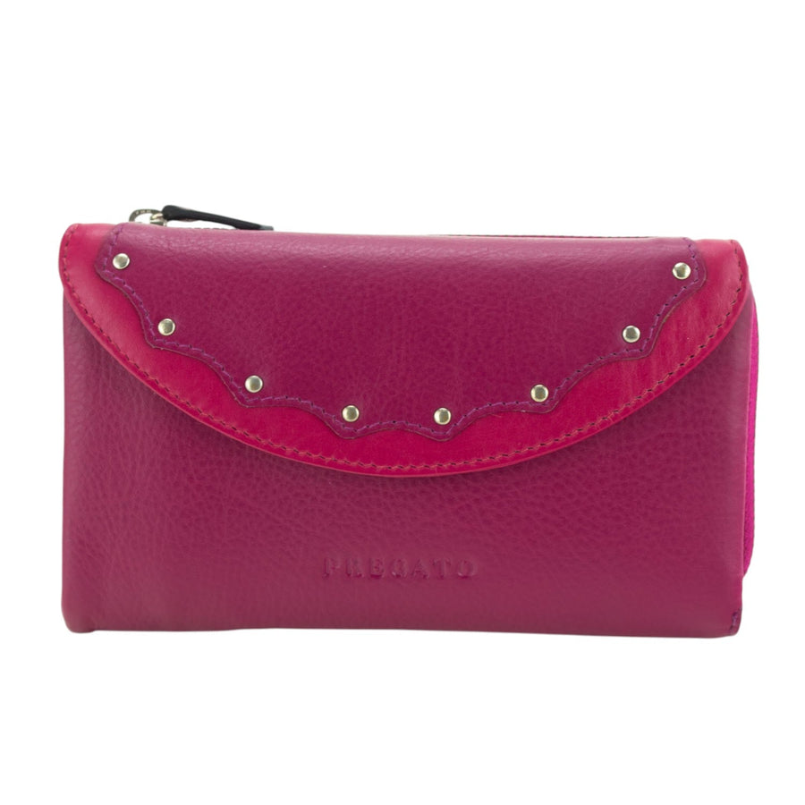 Billetero de piel Premium Pregato Diva Fucsia - KimondoShop