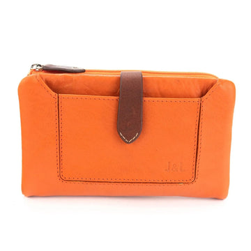 Billetero mediano Piel Basics JL Piel Rugat Naranja - KimondoShop