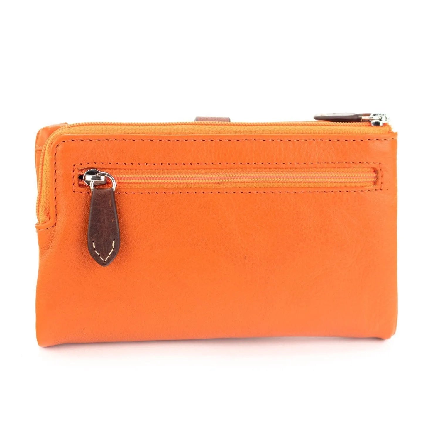 Billetero mediano Piel Basics JL Piel Rugat Naranja - KimondoShop